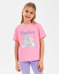 Skechers G Graphic Kız Çocuk Tişört Pembe SK2510019-610