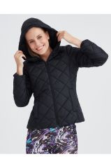Skechers W Capitone Hooded Jacket Kadın Siyah Mont S212001-001