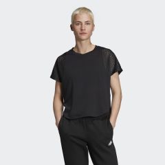 Adidas Siyah Kadın Günlük Tişört Dz8656 W id Mesh Tee