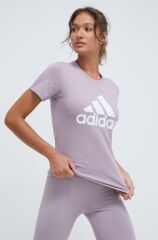 adidas Essentials Logo Kadın Tişört Mor IR5411