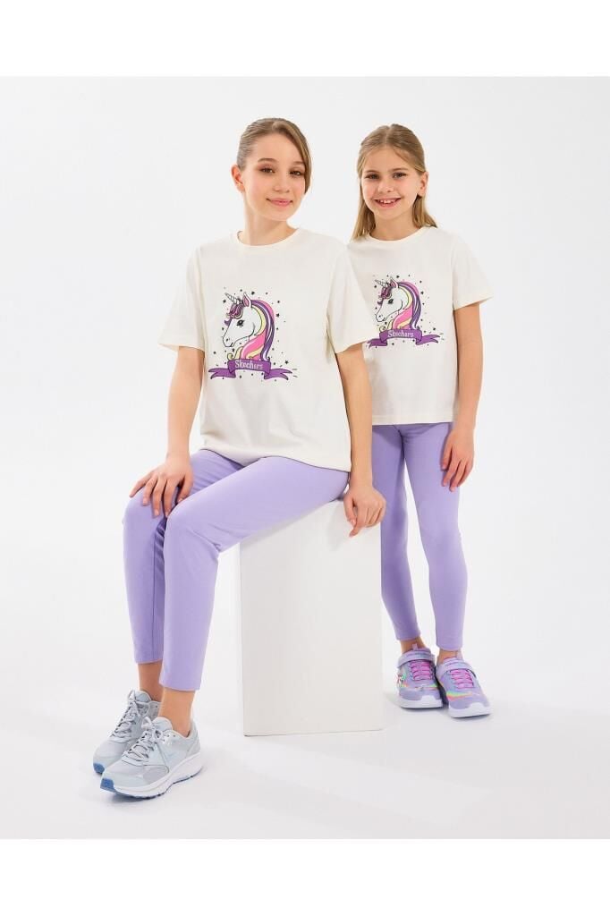 Skechers G Graphic Kız Çocuk Tişört Beyaz SK2510022-102
