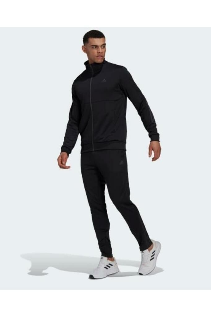 Adidas Slim Zıpped Siyah Erkek Eşofman Takımı HI5401