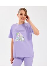 Skechers G Graphic Kız Çocuk Tişört Mor SK2510019-505