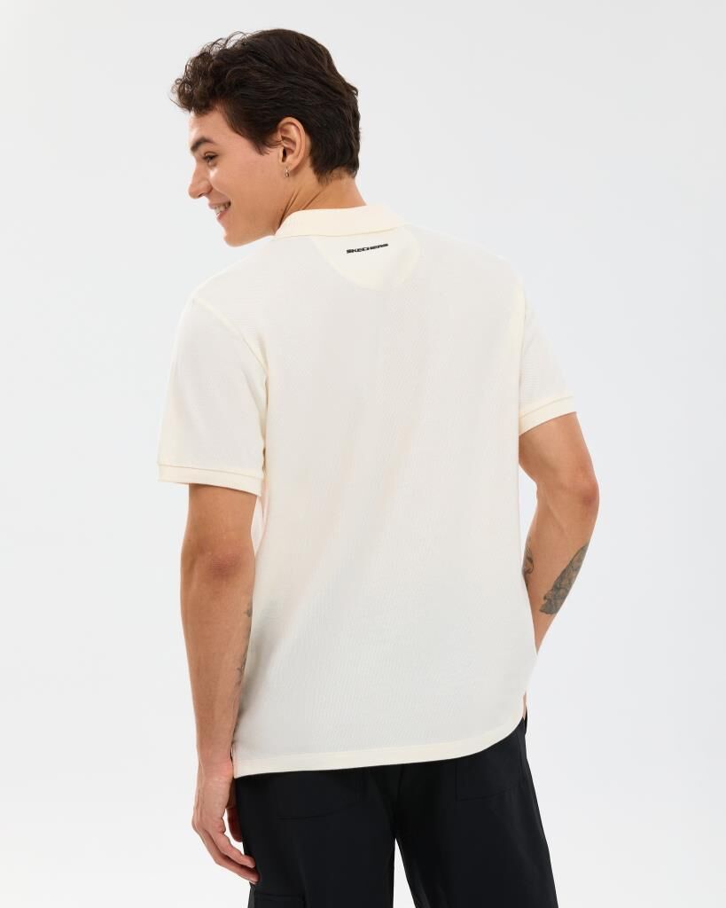 Skechers M Short Sleeve Polo Erkek Tişört Ekru S211800-1208