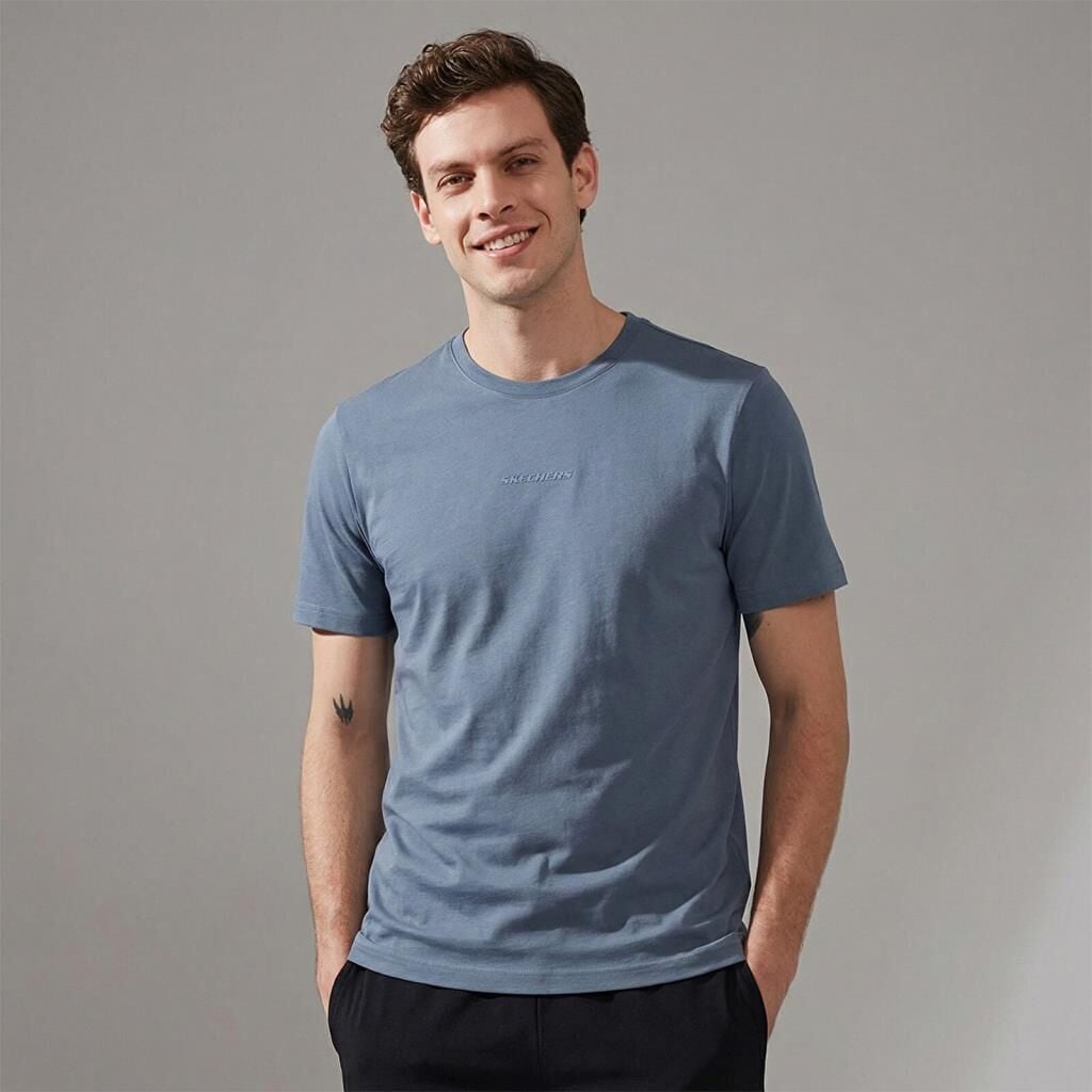 Skechers M Essential T-Shirt Erkek Tişört Lacivert S2510017-0558
