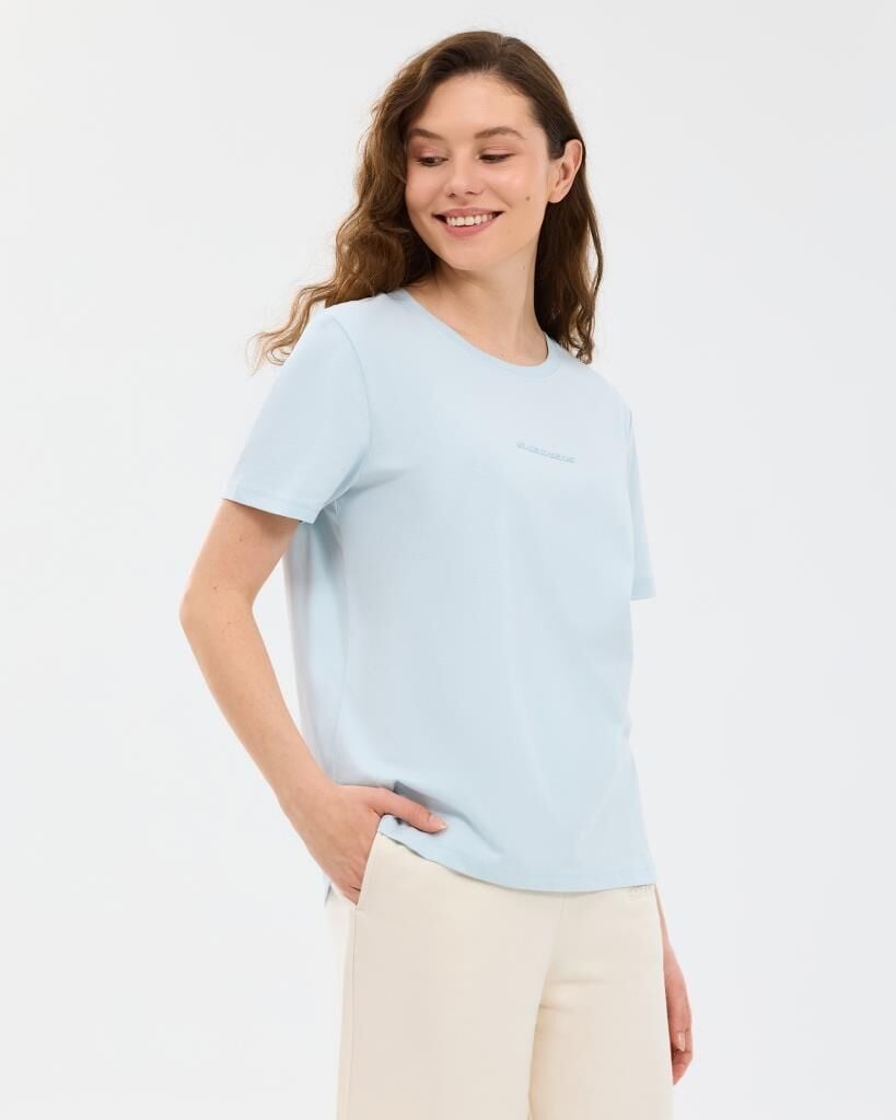 Skechers W Essential Crewneck T-Shirt Kadın Tişört Mavi S2510029-0721