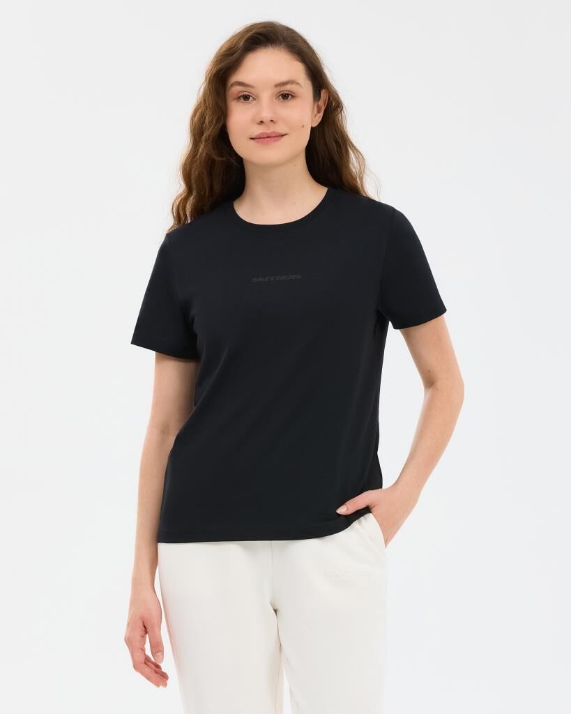 Skechers W Essential Crewneck T-Shirt Kadın Tişört Siyah S2510029-3817