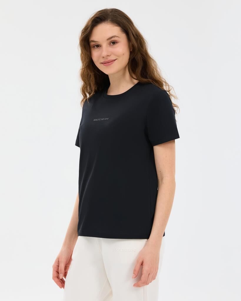 Skechers W Essential Crewneck T-Shirt Kadın Tişört Siyah S2510029-3817
