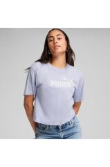 Puma ESS Cropped No. 1 Logo Kadın Tişört Mavi 68497247
