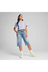 Puma ESS Cropped No. 1 Logo Kadın Tişört Mavi 68497247