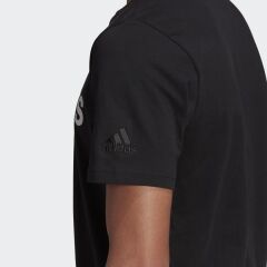 Adidas Essentials Embroidered Linear Logo Erkek Siyah Tişört GL0057