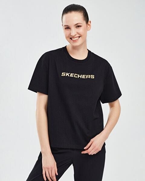 Skechers Graphic T-Shirt W Short Sleeve Kadın Tişört Siyah S241012-001