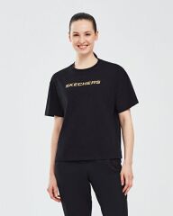 Skechers Graphic T-Shirt W Short Sleeve Kadın Tişört Siyah S241012-001