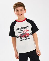 Skechers B Graphic Tee Erkek Çocuk Tişört Beyaz SK2510038-102
