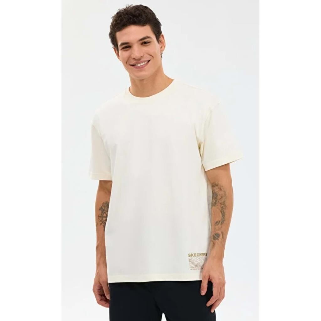 Skechers M Relaxed T-Shirt Erkek Tişört Beyaz S2610109-3855