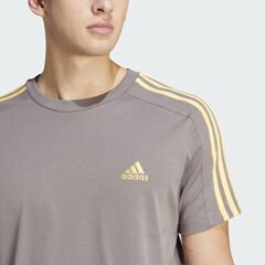 adidas 3 Stripes Single Jersey Erkek Tişört  Kahverengi IS1334