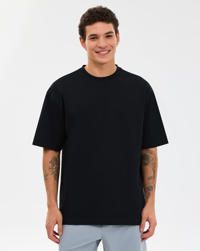 Skechers M Oversize T-Shirt Erkek Tişört Siyah S2610110-3817