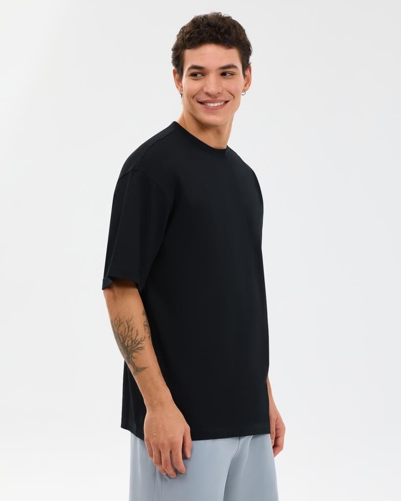 Skechers M Oversize T-Shirt Erkek Tişört Siyah S2610110-3817
