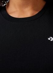 Converse Siyah Yuvarlak Regular Fit Düz Kadın T Shirt Siyah 10027252.001