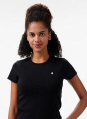 Converse Siyah Yuvarlak Regular Fit Düz Kadın T Shirt Siyah 10027252.001