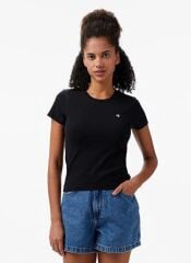 Converse Siyah Yuvarlak Regular Fit Düz Kadın T Shirt Siyah 10027252.001
