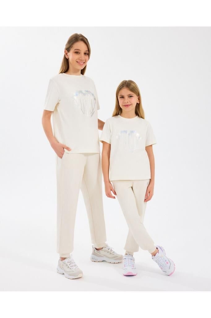 Skechers Essential G Jogger Sweatpant Kız Çocuk Eşofman Altı Beyaz SK232075-102