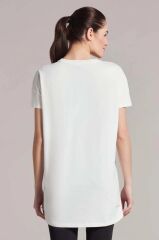 Skechers W Crew Neck Graphic Tee T-Shirt Kadın Tişört Beyaz S221482-3855