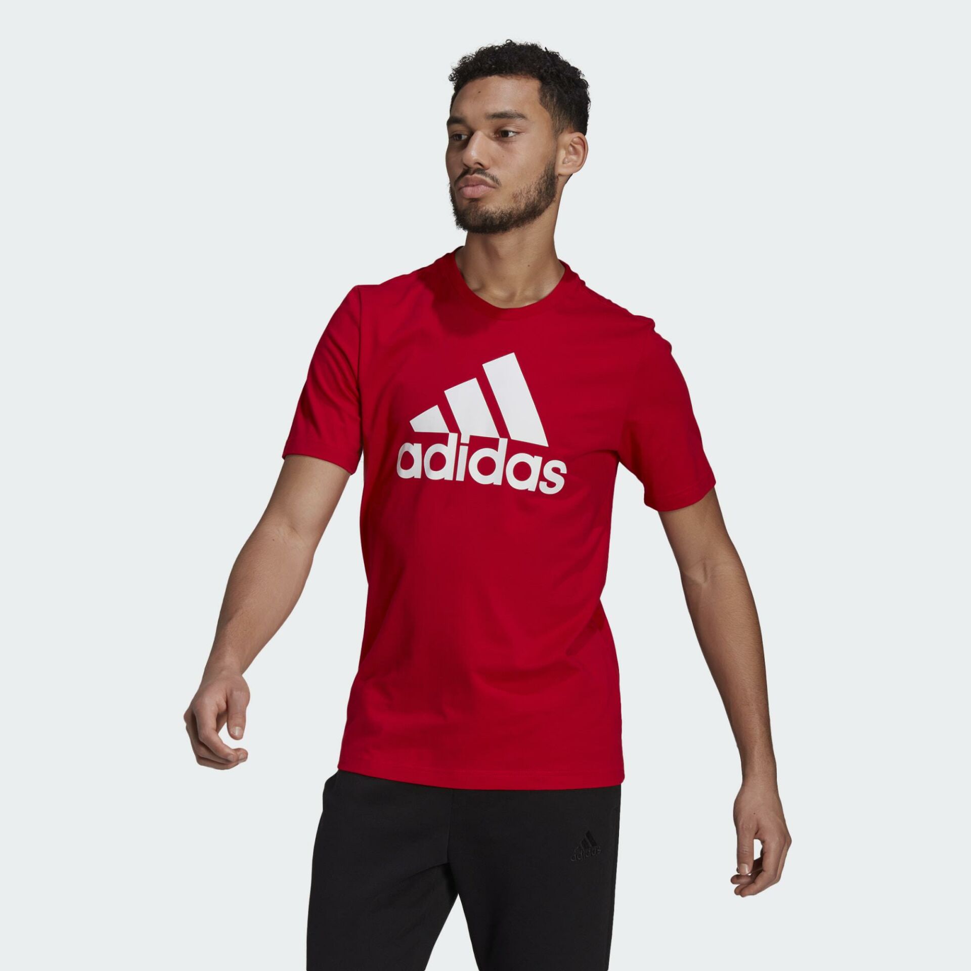 Adidas Essentials Big Logo Erkek Kırmızı Tişört GK9124