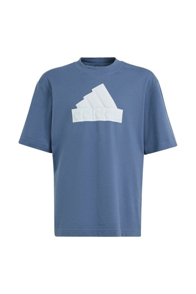 Adidas Future Icons Logo Piqué Çocuk Tişört Mavi IS4412