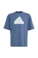 Adidas Future Icons Logo Piqué Çocuk Tişört Mavi IS4412