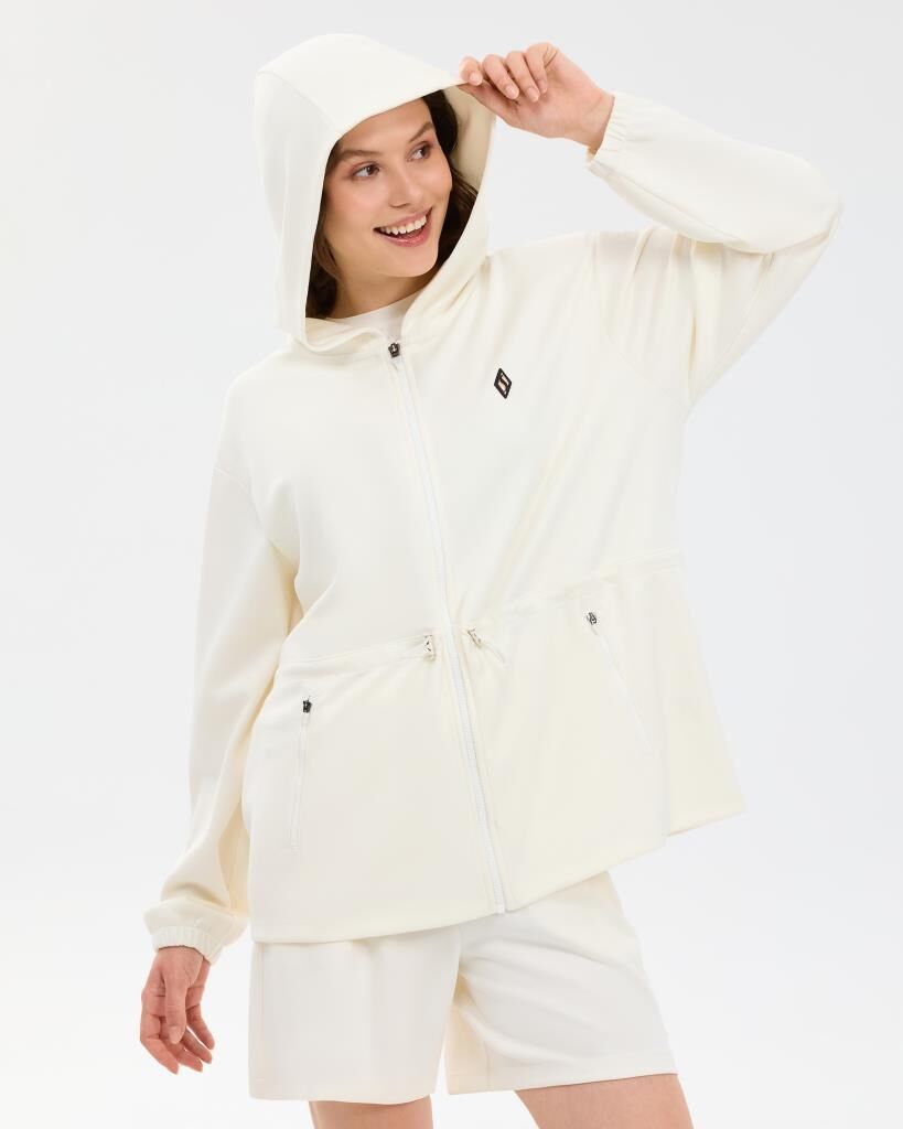 Skechers W Soft Touch Full Zip Kadın Sweatshirt Beyaz S2610026-3855