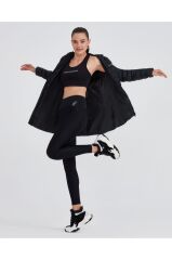Skechers W Essential Maxi Length Hooded Jacket Kadın Siyah Mont S212005-001