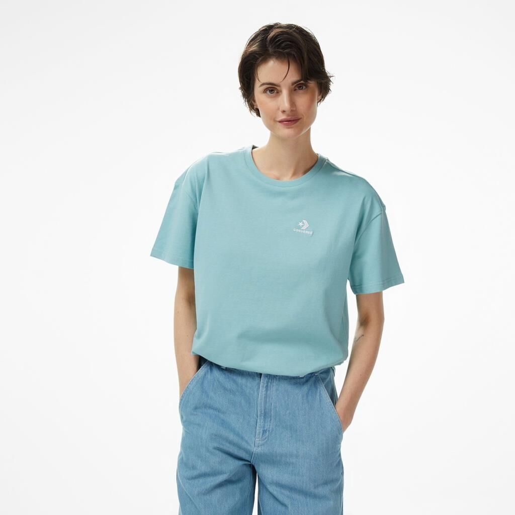 Converse Regular Fit Kadın Mavi T-Shirt - 10028415.423