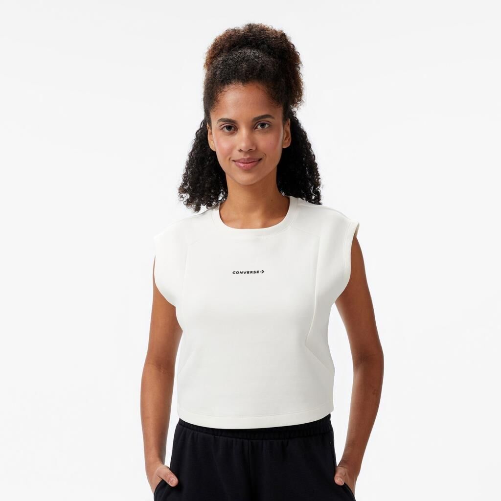Converse Star Chevron Baskılı Kadın Krem T-Shirt - 1002013T.286
