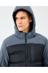 Skechers M Padded Jacket Erkek Mont Gri S242033-3998