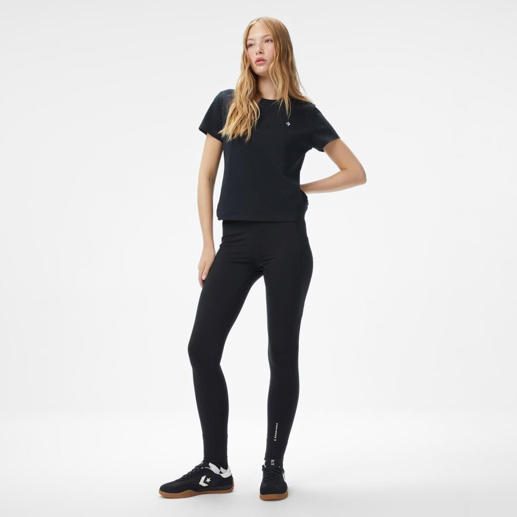 Converse Kadın Siyah T-Shirt - CVW5T252.BLK