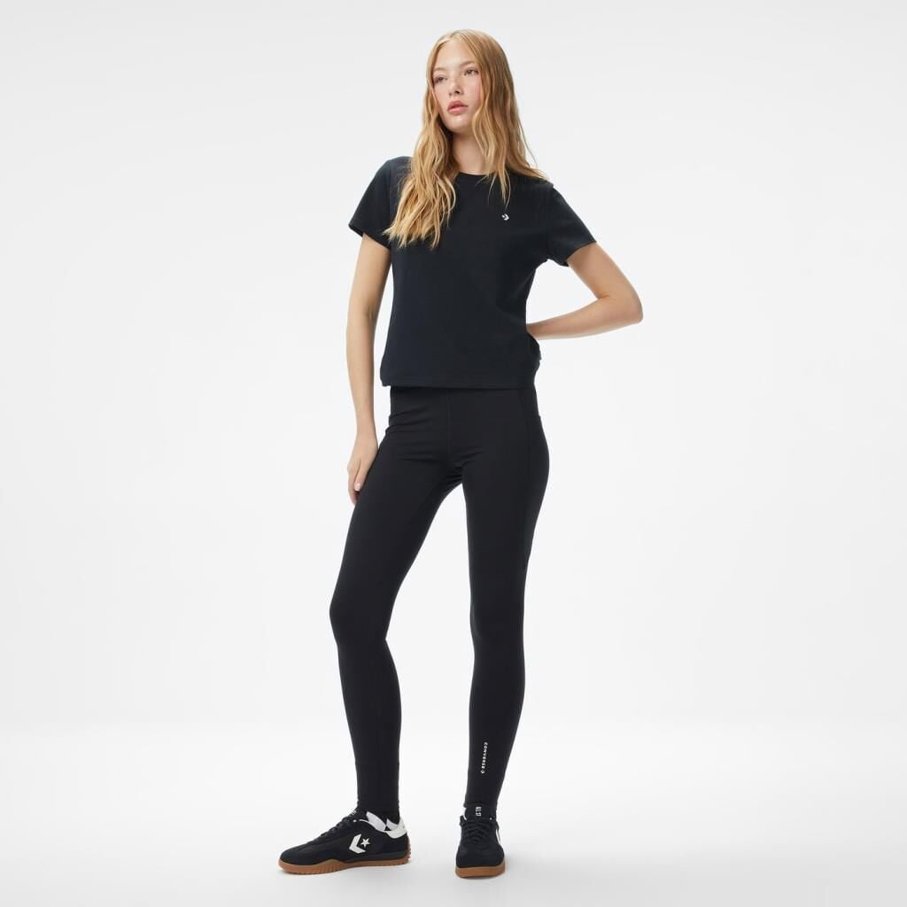 Converse Kadın Siyah T-Shirt - CVW5T252.BLK