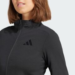 adidas W Lng Rib Ls Kadın Fitili Fermuarlı Sweatshirt Siyah JJ1226