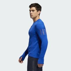 Adidas Erkek Uzun Kollu Koşu Tişörtü Spor Mavi Dw5829