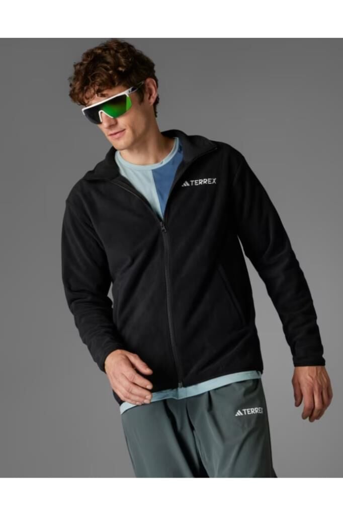 adidas Multi Essentials Full-Zip Fleece Terrex Erkek Sweatshirt Siyah JP0795