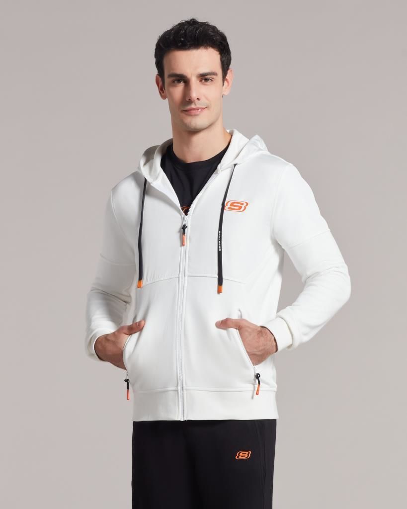 Skechers M Lw Fleece Pop Up Detailed Full Zip Hoodie Sweatshirt S231002-100