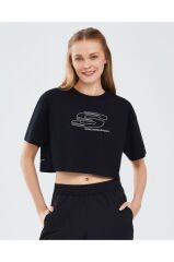 Skechers Graphic T-shirt W Short Sleeve Kadın Siyah Tshirt S241014-035