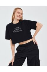 Skechers Graphic T-shirt W Short Sleeve Kadın Siyah Tshirt S241014-035
