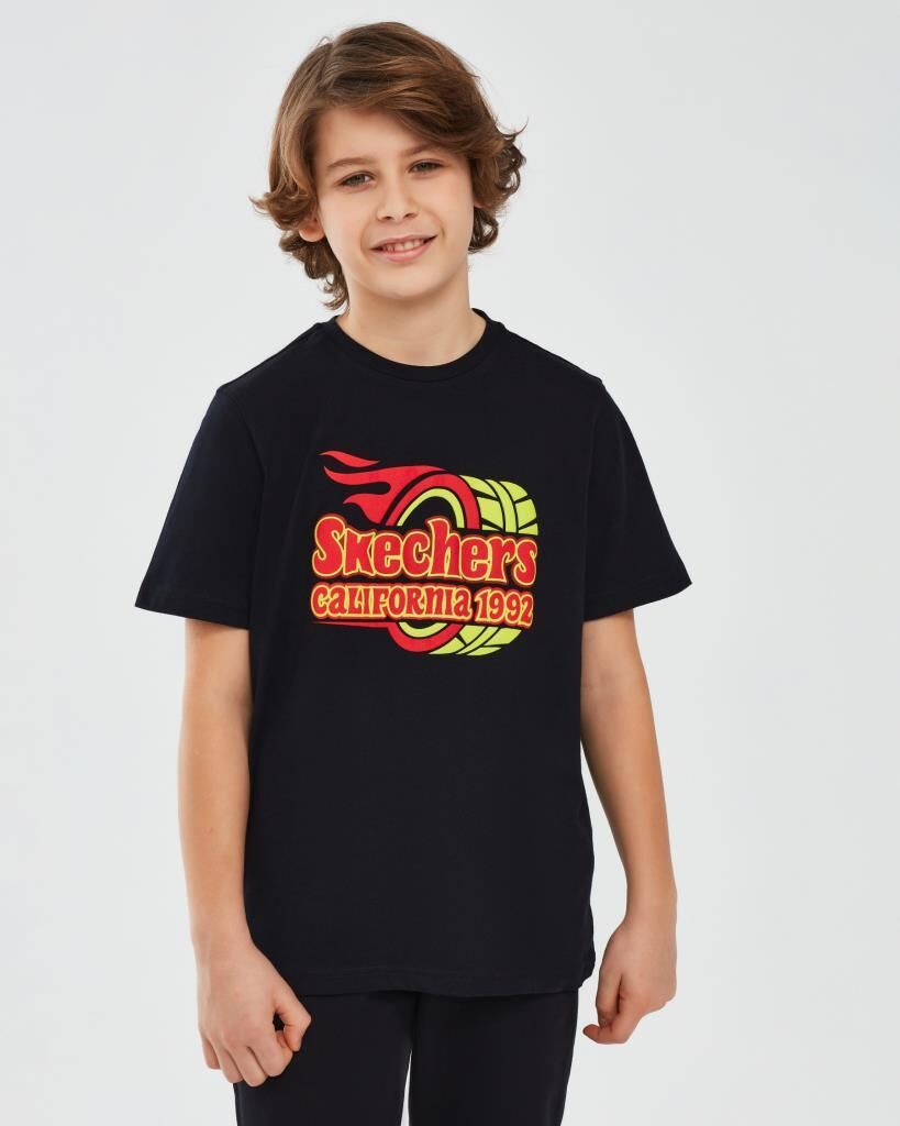 Skechers Graphic Tee B Short Sleeve Erkek Çocuk Siyah Tshirt SK241019-001