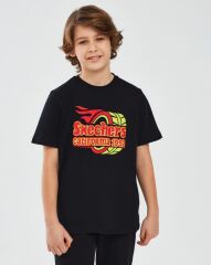 Skechers Graphic Tee B Short Sleeve Erkek Çocuk Siyah Tshirt SK241019-001