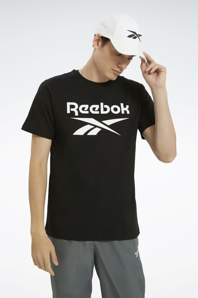 Reebok IDENTITY STACKED L Siyah Erkekl T-Shirt II8109