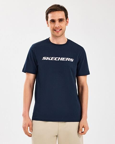 Skechers M Lightweight Graphic Erkek Tişört Lacivert S2510169-410
