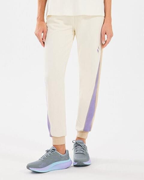 Skechers W Diagonal Lw Fleece Jogger Sweatpant Kadın Eşofman Altı Beyaz S2510048-102
