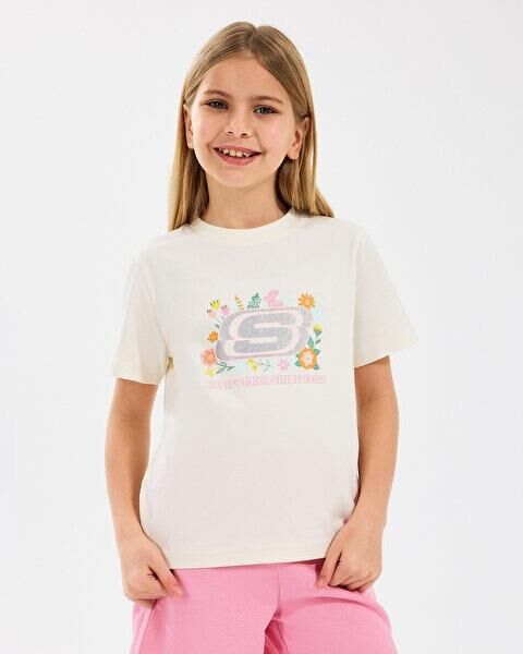 Skechers G Regular Fit Graphic Kız Çocuk Tişört Beyaz SK2510115-102