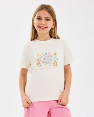 Skechers G Regular Fit Graphic Kız Çocuk Tişört Beyaz SK2510115-102